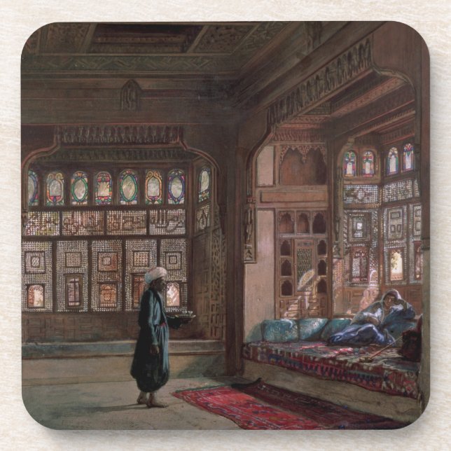 The Harem of Sheikh Sadat, Cairo, 1870 Coaster (Front)