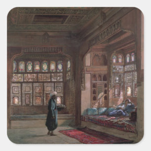 The Harem of Sheikh Sadat, Cairo, 1870 Square Sticker