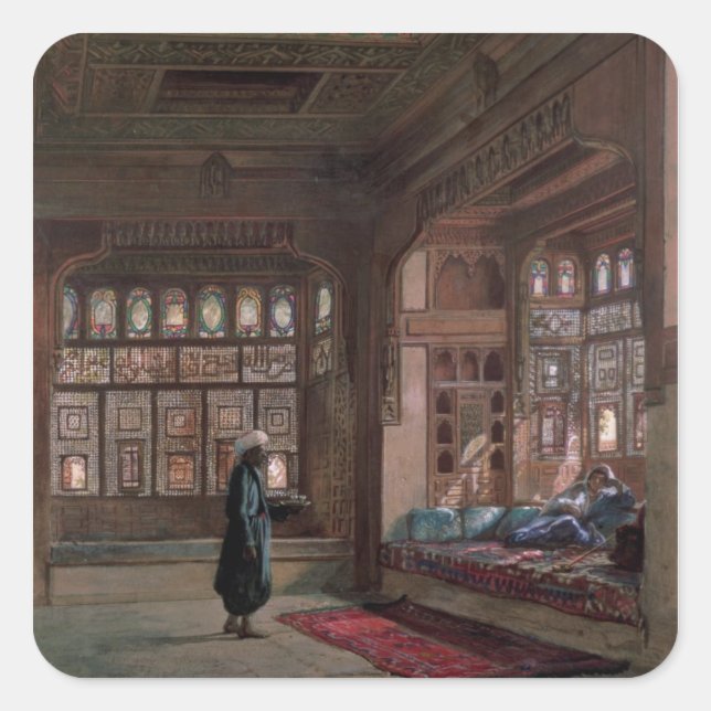 The Harem of Sheikh Sadat, Cairo, 1870 Square Sticker (Front)