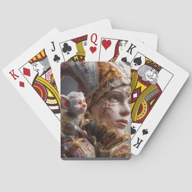 The Harlequin Monkey with Magic Wings Playing Cards (Back)