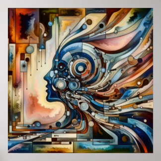 The Harmonious Paradox - Abstract Woman Art Poster