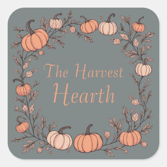 The Harvest Hearth Square Sticker (Front)