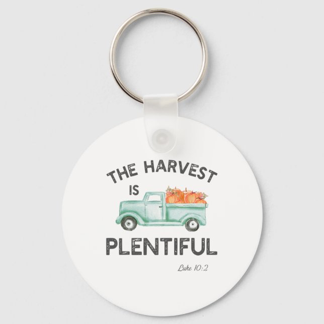 The Harvest Is Plentiful Christian Fall Autumn 1  Key Ring (Front)
