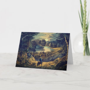 The Harvest Moon, Currier & Ives:  Blank Card