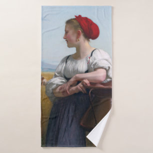 The Harvester, Bouguereau Bath Towel