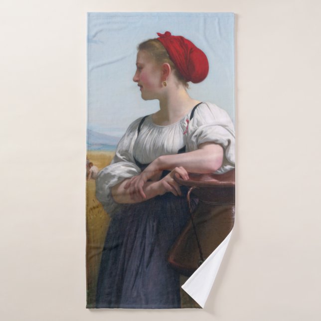 The Harvester, Bouguereau Bath Towel (Bath Towel)