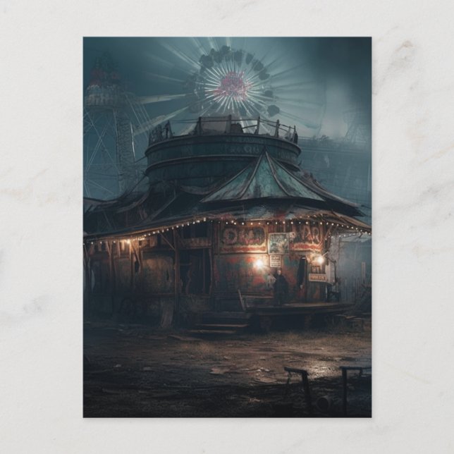 The Haunted Abandoned Circus Carnival Postcard (Front)