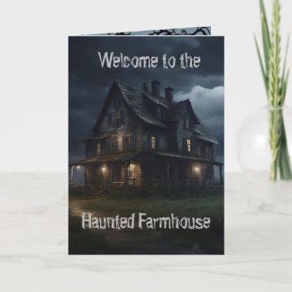 The Haunted Farmhouse Halloween Card
