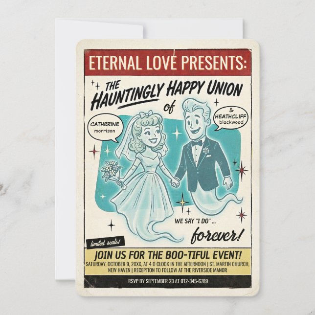 The Haunting Wedding Gazette Invitation (Front)