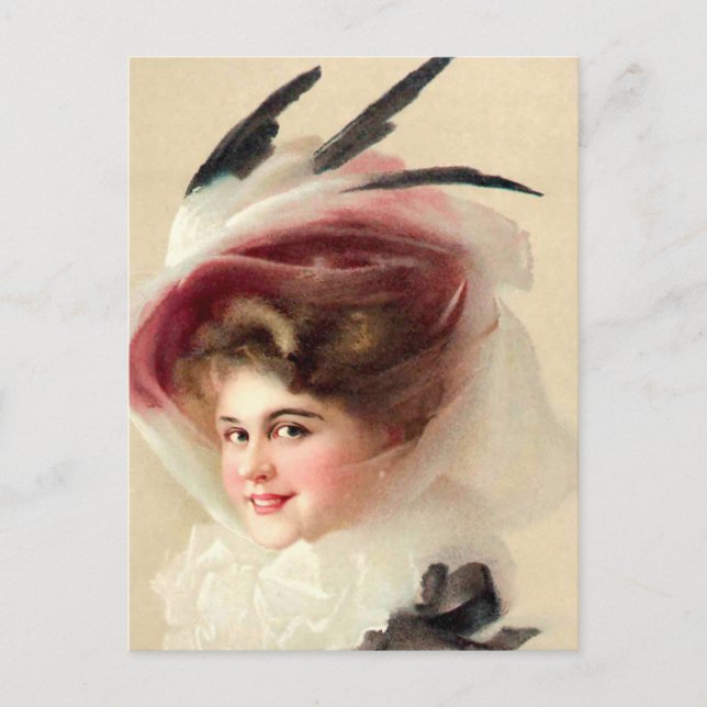 The Hawk Feathered Hat Postcard (Front)