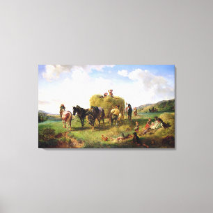 The Hay Harvest, 1869 Canvas Print