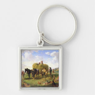 The Hay Harvest, 1869 Key Ring