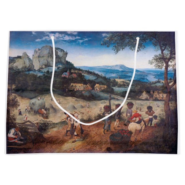 The Haymaking, Pieter Bruegel Large Gift Bag (Front)