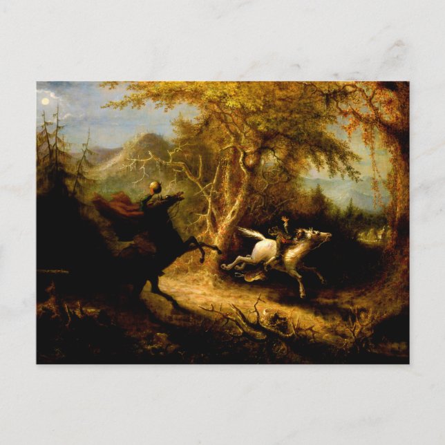 The Headless Horseman Pursuing Ichabod Crane Postcard (Front)