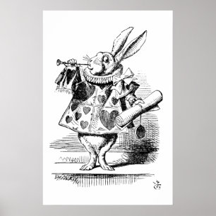 The Hearld -  Rabbit, Alice's AdveWonderland  1865 Poster