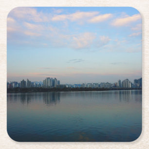 The Heart and Soul of Seoul Square Paper Coaster