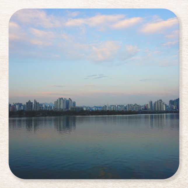 The Heart and Soul of Seoul Square Paper Coaster (Front)