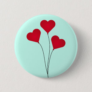 The Heart Balloons 6 Cm Round Badge
