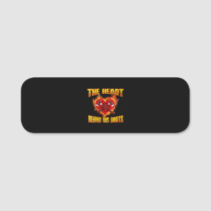 The Heart Behind His Boots Firefighter Lovers Name Tag