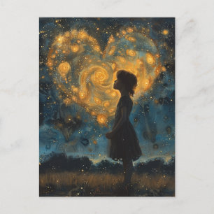 The Heart in the Stars Girl Postcard