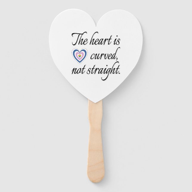 The Heart Is Not Straight Hand Fan (Front)