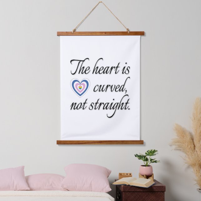 The Heart Is Not Straight Hanging Tapestry (Bedroom)