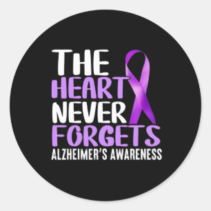 The Heart Never Forgets Alzheimer´s Awareness Classic Round Sticker