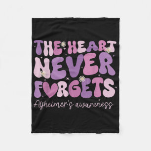 The Heart Never Forgets Dementia Heimers Awareness Fleece Blanket