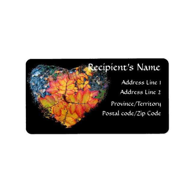 The Heart of Autumn Label (Front)