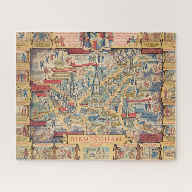The Heart of Birmingham, England Map Jigsaw Puzzle (Horizontal)