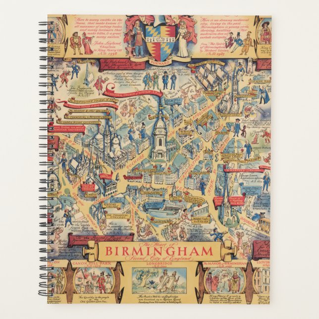 The Heart of Birmingham, England Map Planner (Front)