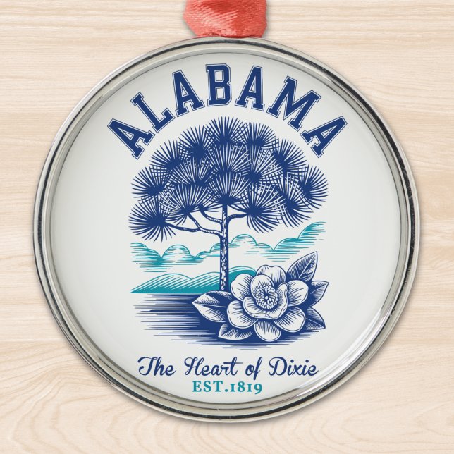 The Heart of Dixie – Alabama Camellia & Tree Graph Metal Tree Decoration (Creator Uploaded)