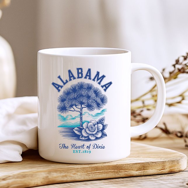 The Heart of Dixie – Alabama Floral and Tree  Coffee Mug (Creator Uploaded)