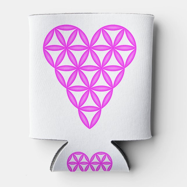 The Heart Of Life – Pink/3D. Can Cooler (Front)
