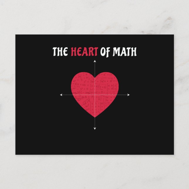 The Heart Of Math Valentine's Day Math Postcard (Front)