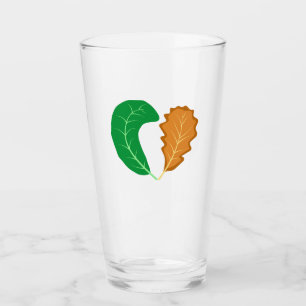 The Heart of Nature Green and Brown leaves Glass
