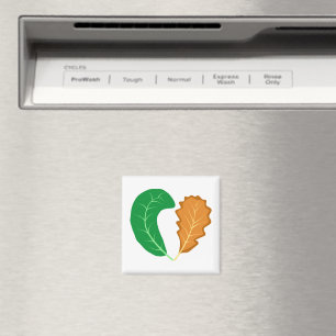 The Heart of Nature Green and Brown leaves  Magnet