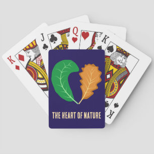 The Heart of Nature Green and Brown leaves  Playing Cards