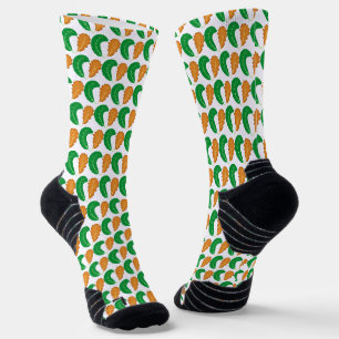 The Heart of Nature Green and Brown leaves  Socks