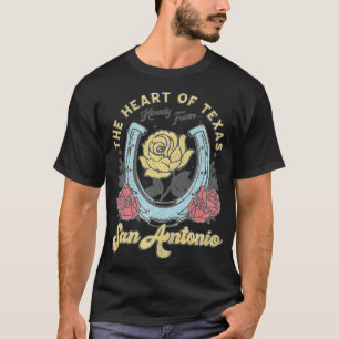 The Heart Of Teas San Antonio Roses Horseshoe Prem T-Shirt