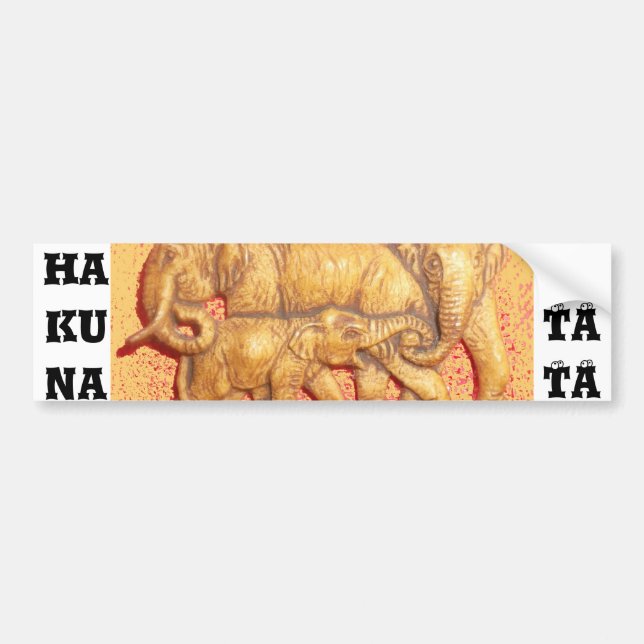 The Heart of the Herd: Elephant Family Portrait Bumper Sticker (Front)