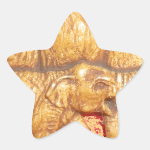 The Heart of the Herd: Elephant Family Portrait Star Sticker