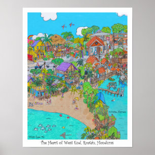 The Heart of West End #6, Roatan, Honduras Poster