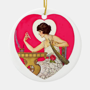 The Heart’s Desire by C Coles Phillips Ceramic Tree Decoration