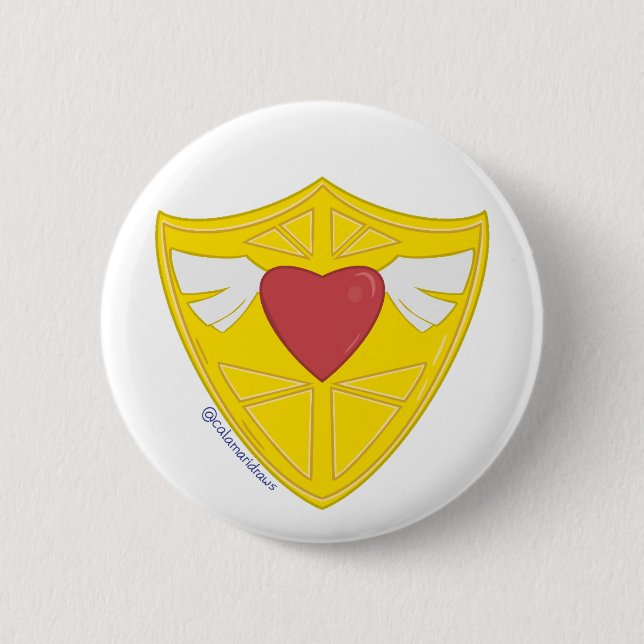 The Heart Shield 6 Cm Round Badge (Front)