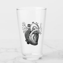 “The Heart” Simply Spooky B&W Pint Glass