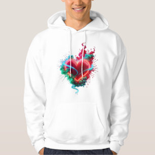 The Heart So Full It Explodes on Long Sleeve White Hoodie
