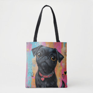 The Heart Stealer Sweetheart Pug Tote Bag