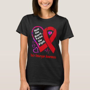 The Heart Twice The Fight Brain Aneurysm Awareness T-Shirt