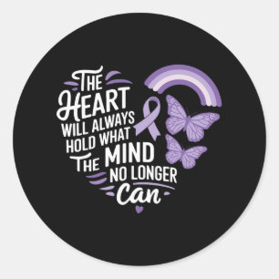 The Heart Will Always Hold Heimer's Awareness Classic Round Sticker